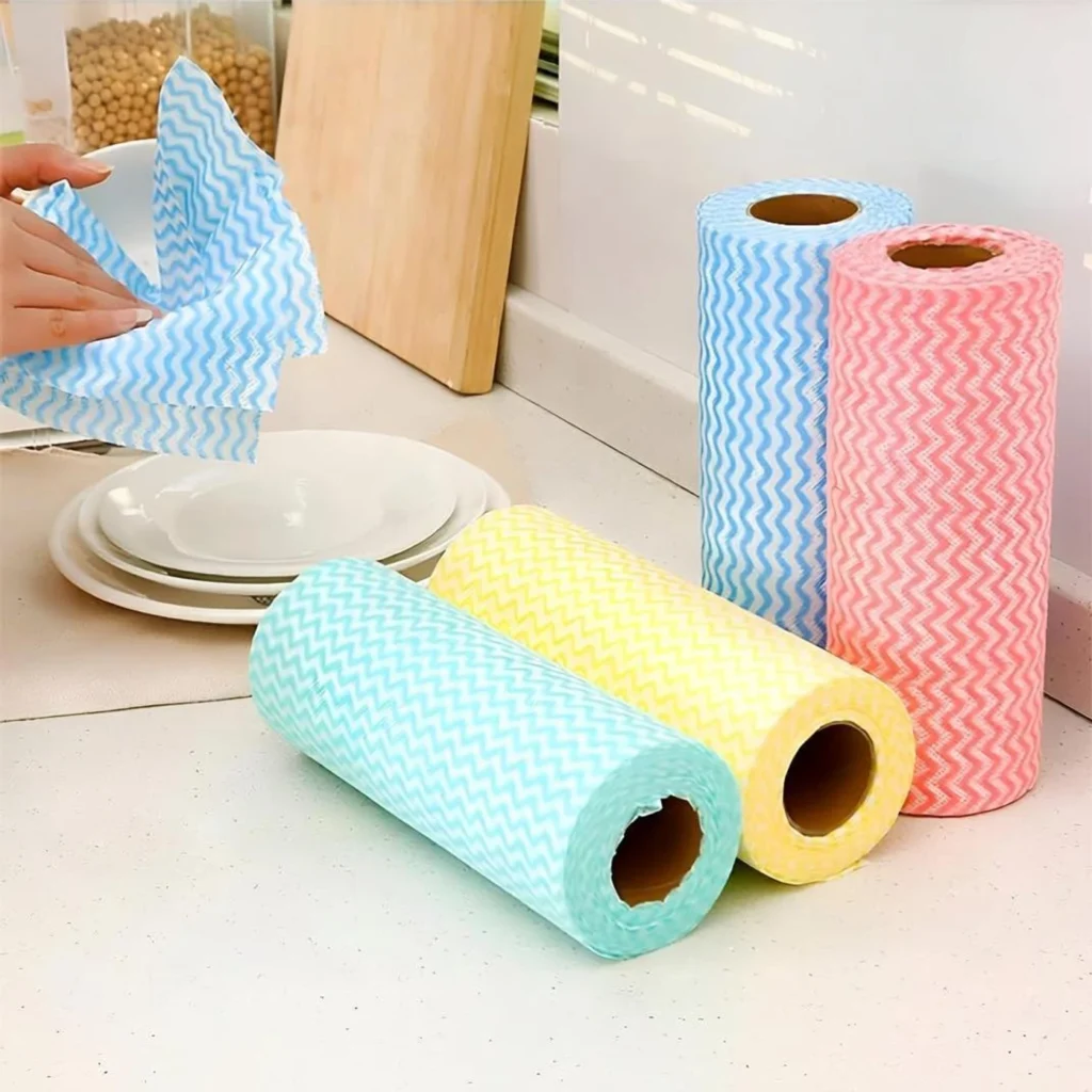 SOBHA STORE Pack of 4 Kitchen Towel Roll, Multipurpose Kitchen Roll/Tissue/Towel Washable. (4 Ply, 80 Sheets)